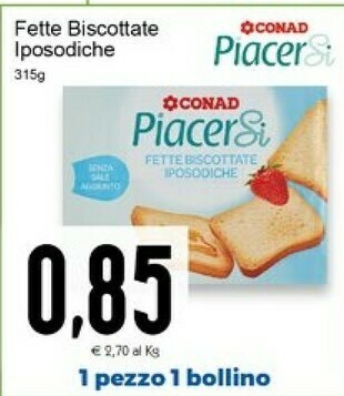 Conad Conad Fette Biscottate Iposodiche offerta