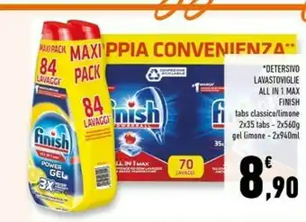 Conad Finish Detersivo Lavastoviglie All In 1 Max offerta