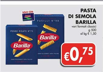 Supermercato Coal Pasta di semola barilla offerta
