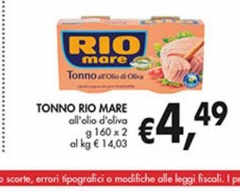 Supermercato Coal Tonno rio mare offerta