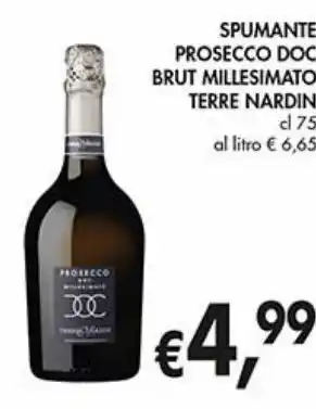 Supermercato Coal Spumante prosecco do brut millesimato terre nardin offerta
