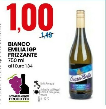 Eurospin Bianco Emilia Igp Frizzante offerta