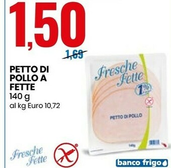 Eurospin Fresche fette Petto Di Pollo 1% Grassi 140 G(ml) offerta