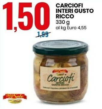 Eurospin Delizie dal Sole Carciofi Interi Gusto Ricco 330 G(ml) offerta