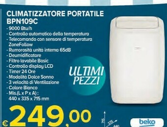 MD Discount Beko Climatizzatore Portatile BPN109C offerta