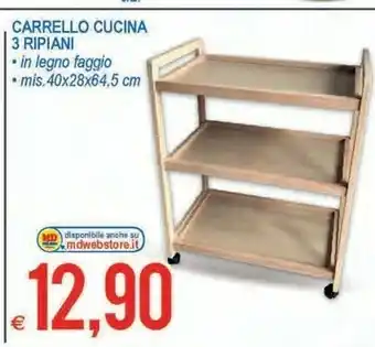 MD Discount Carrello Cucina 3 Ripiani offerta