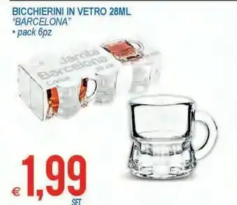 MD Discount Bicchierini In Vetro 28ml Barcelona offerta