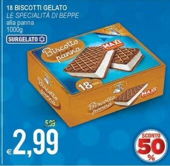 MD Discount Le Specialità di Beppe 18 Biscotti Gelato Alla Panna offerta