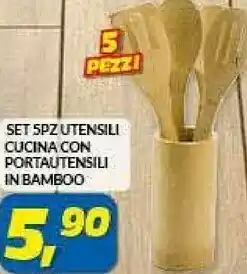 Risparmio Casa RisparmioCasa Cucina Con Portautensili In Bamboo offerta
