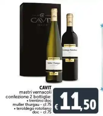 Deco Superstore Cavit mastri vernacoli confezione 2 bottiglieL trentino doc muller thurgau - 75 cl / teroldego rotoliano doc 75 cl offerta