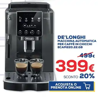 Euronics De'Longhi Macchina Automatica per Caffè in Chicchi Ecam220.22.GB offerta