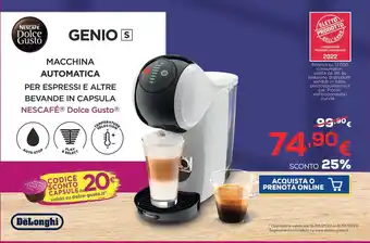 Euronics DeLonghi Macchina Automatica Nescafé Dolce Gusto offerta