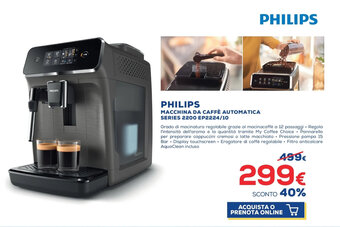 Euronics Philips Macchina da Caffè Automatica Series 2200 EP2224/10 offerta