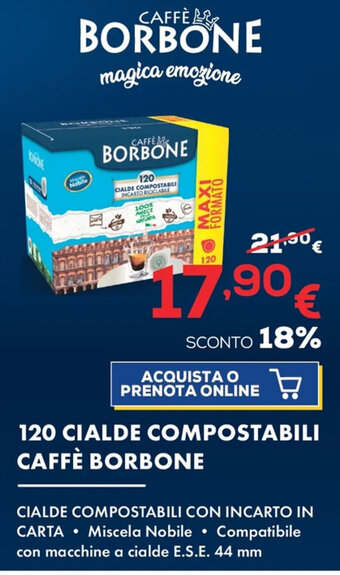 Euronics Caffè Borbone 120 Cialde Compostabili offerta
