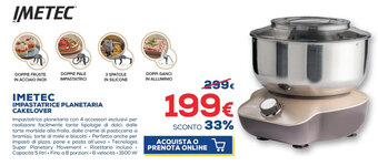 Euronics Imetec Impastatrice Planetaria Cakelover offerta