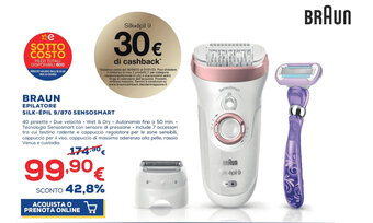 Euronics Braun Epilatore Silk-Épil 9/870 Sensosmart offerta