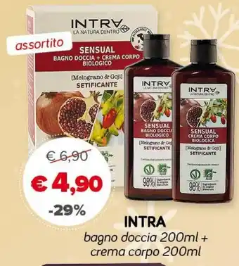 Maxi Supermercati Intra bagno doccia 200ml+crema corpo 200ml offerta