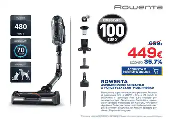 Euronics Rowenta Aspirapolvere Senza Filo X Force Flex 14.60 Mod. RH99A9 offerta