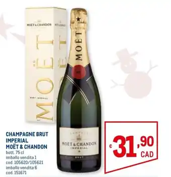 Metro Moët & Chandon Champagne Brut Imperial bott. 75 cl offerta