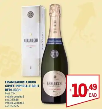 Metro Berlucchi Franciacorta DOCG Cuvée Imperiale Brut bott. 75 cl offerta