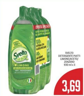 Supermercati Piccolo Svelto Detergente Piatti Limone/Aceto/Zenzero 930 ml x 3 offerta