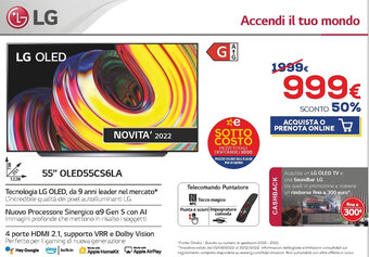 Euronics LG OLED 55" OLED55CS6LA offerta