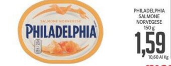 Supermercati Piccolo Philadelphia Salmone Norvegese 150 g offerta