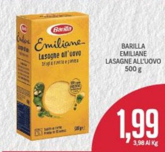 Supermercati Piccolo Barilla Emiliane Lasagne All'Uovo 500 g offerta