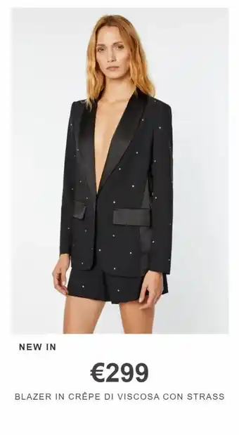 Blazer in crepe di viscosa con strass