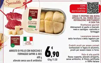 Conad City Arrosto di pollo con radicchio e formaggio sapori & idee offerta
