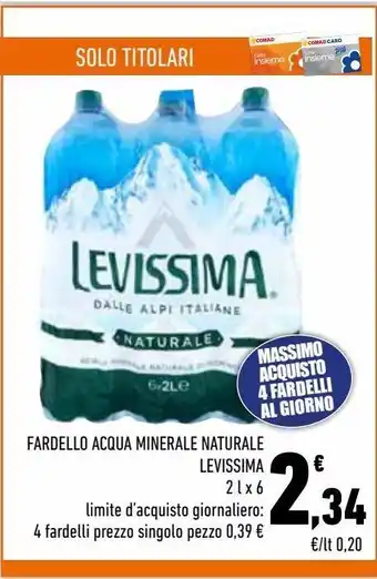 Conad Fardello acqua minerale naturale levissima offerta