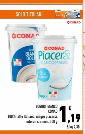 Conad City Yogurt bianco conad offerta