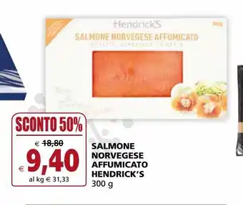 Salmone norvegese affumicato hendrick's