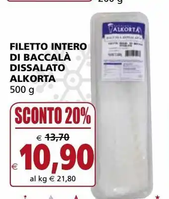 Il Gigante Filetto intero di baccalà dissalato alkorta offerta