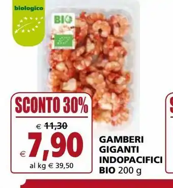Il Gigante Gamberi giganti indopacifici bio offerta