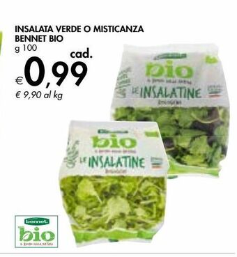 Bennet Insalata verde o misticanza bennet bio offerta