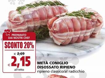 Metà coniglio disossato ripieno