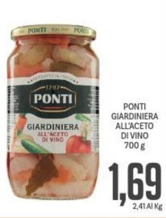 Supermercati Piccolo Ponti Giardiniera All'Aceto Di Vino 700 g offerta
