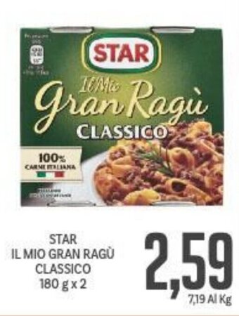 Supermercati Piccolo Star Il Mio Gran Ragù Classico 180 g x 2 offerta