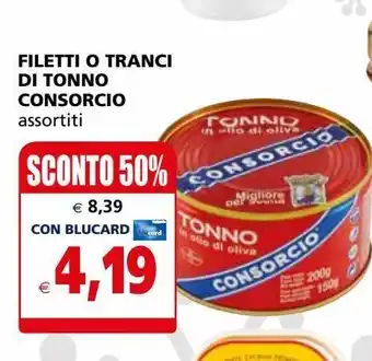 Filetti o tranci di tonno consorcio