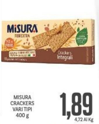 Supermercati Piccolo Misura Crackers vari tipi 400 g offerta
