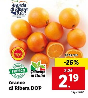 Lidl Arance di Ribera DOP 1,5 kg rete offerta