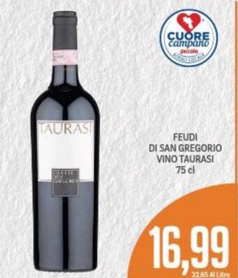 Supermercati Piccolo Feudi Di San Gregorio Vino Taurasi 75 cl offerta