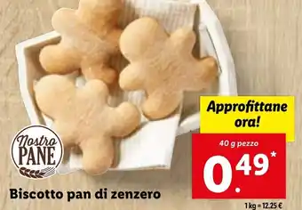 Lidl Nostro Pane Biscotto pan di zenzero 40 g offerta