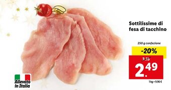 Lidl Sottilissime di fesa di tacchino 250 g offerta