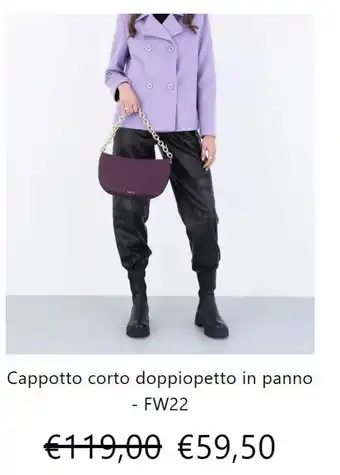 Cappotto corto doppiopetto in panno fw22