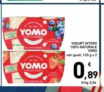 Spazio Conad Yogurt intero 100% naturale yomo offerta