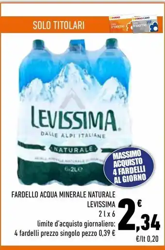 Conad City Fardello acqua minerale naturale levissima offerta