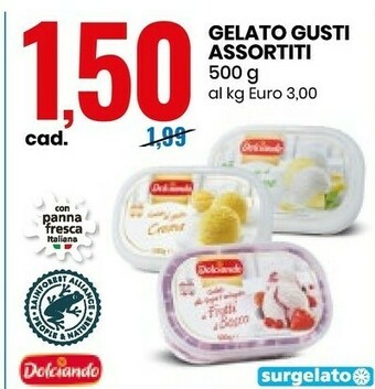Eurospin Dolciando Gelato Al Limone 500 G(ml) offerta