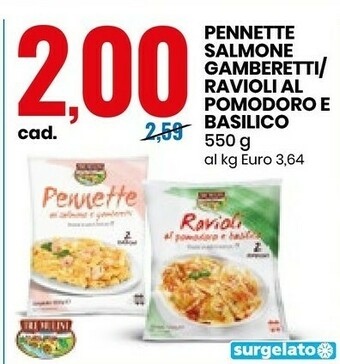 Pennette Salmone Gamberetti
